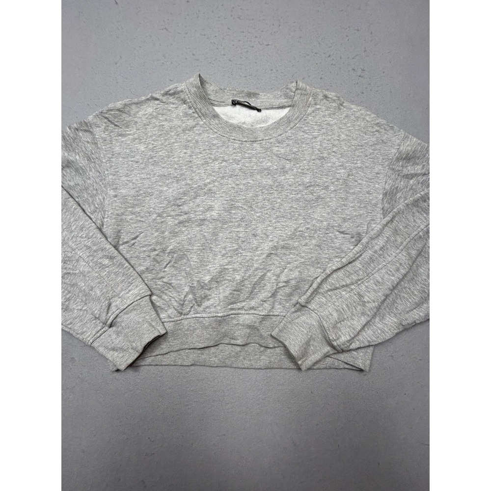 Zara Sweatshirt Viscose Blend Gray Medium Medium Womens